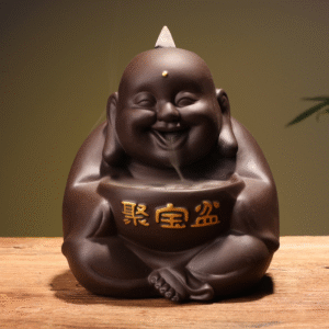 Creative Home Furnishings God of Wealth Backflow Incense Burner