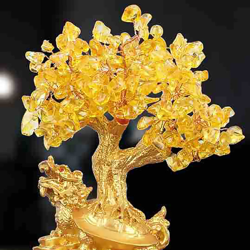 Citrine Small Water Turtle Money Tree Feng Shui Lucky Tree Decorative Ornaments - Image 5