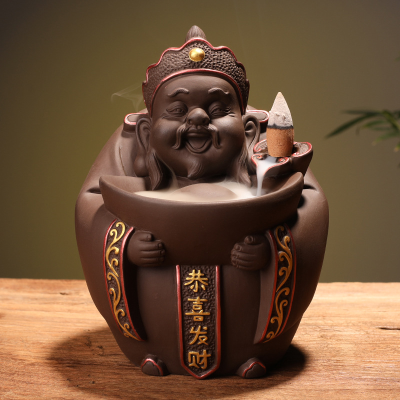 Creative Home Furnishings God of Wealth Backflow Incense Burner - Image 6