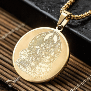 Men's Treasure House Lucky Yellow God Of Wealth Pendant
