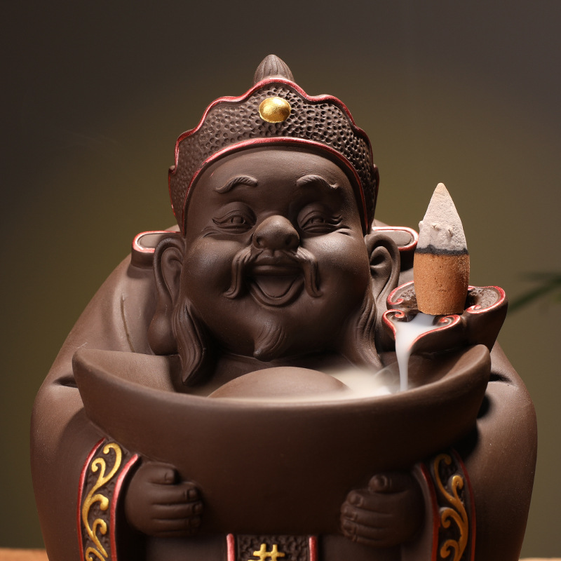 Creative Home Furnishings God of Wealth Backflow Incense Burner - Image 7