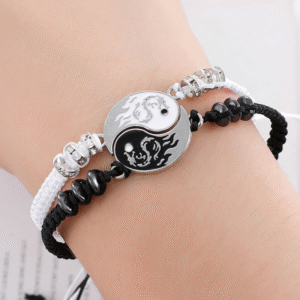 Chinese Style Retro Hand rope Tai Chi Double Dragon Bracelet