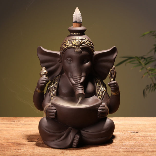 Creative Home Furnishings God of Wealth Backflow Incense Burner - Image 3