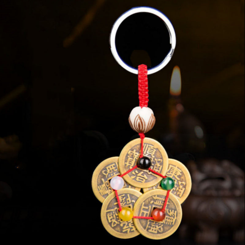 Lucky Transfer Body Protection Plum Copper Coin Pendant - 图片 7